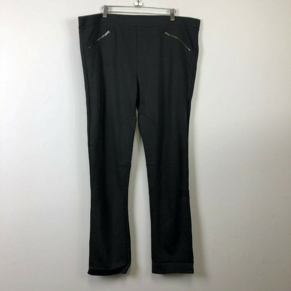 NWT Gap Womens Flint Grey Elastic Waist Pull On Zipper Pocket Pants Size XXL